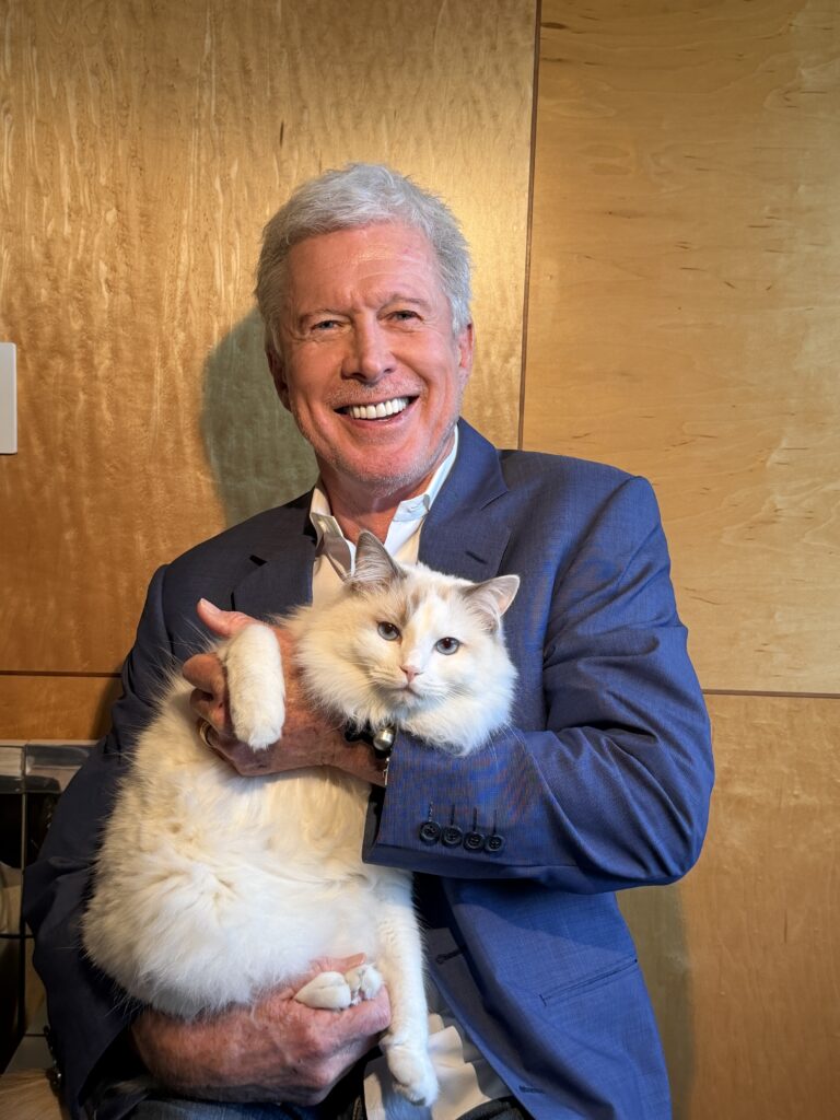 James Traut with cat Joey